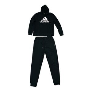 Adidas Black Long Sleeve Hooded Sweatshirt Set